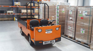 Electric warehouse vehicle