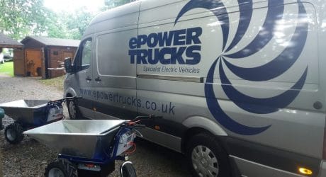Truck with two electric wheelbarrows