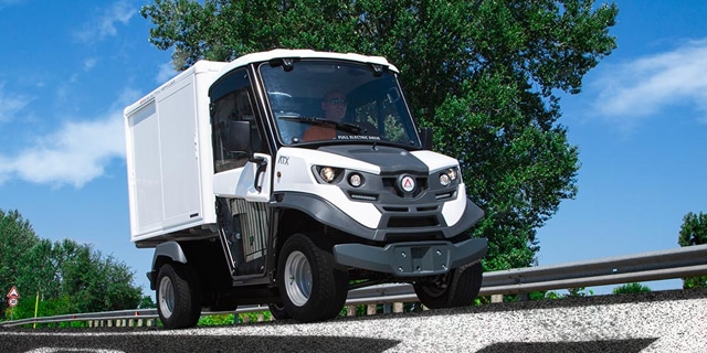 Electric Delivery Vehicle on road