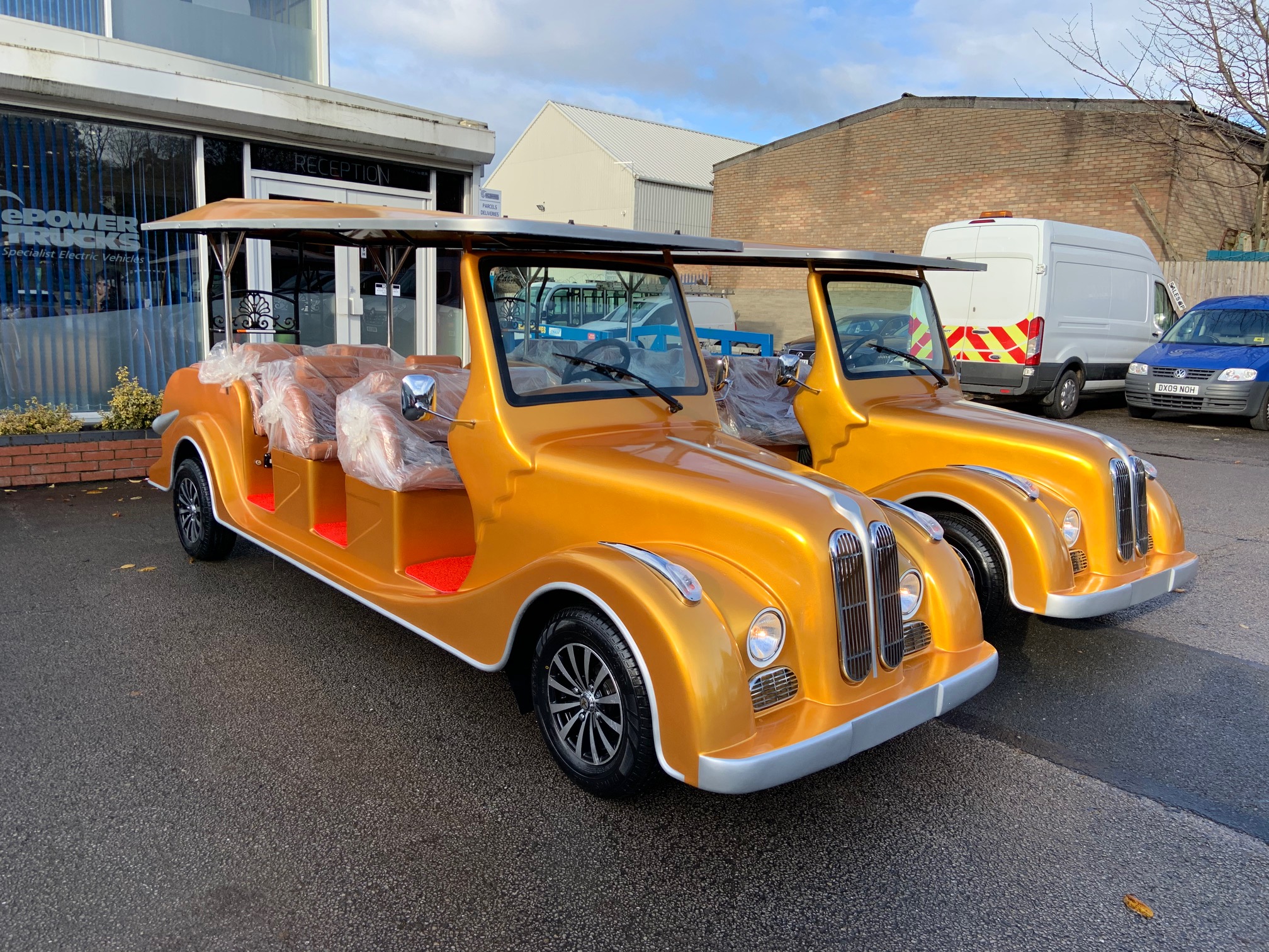 Electric Vehicle Customisation 10 Custom Built Gold 8 Passenger Vehicles