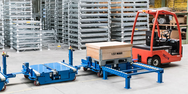 Industrial tug in warehouse