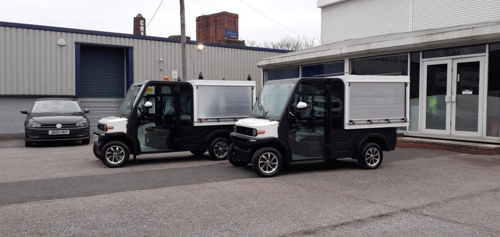 2 Fully Electric Tucks With Rear Can Boxes