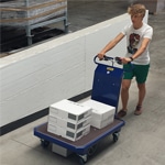 Person Using M 15 Electric Platform Truck To Transport Boxes