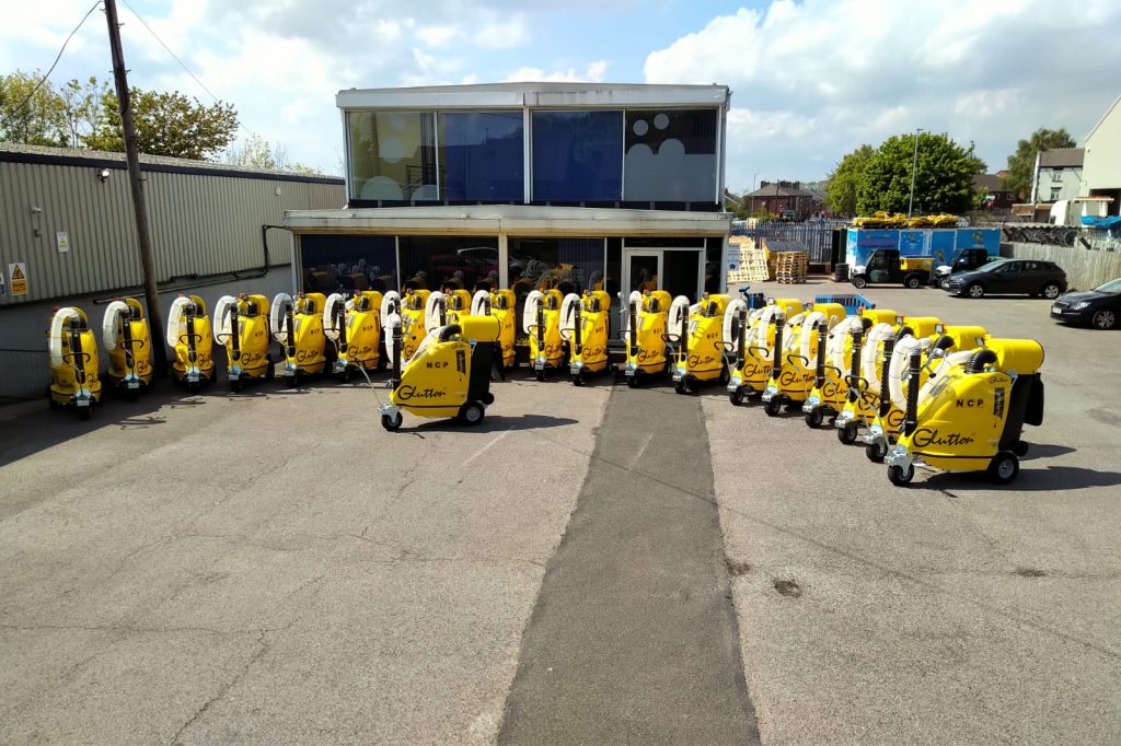 fleet of Glutton cleaning machines