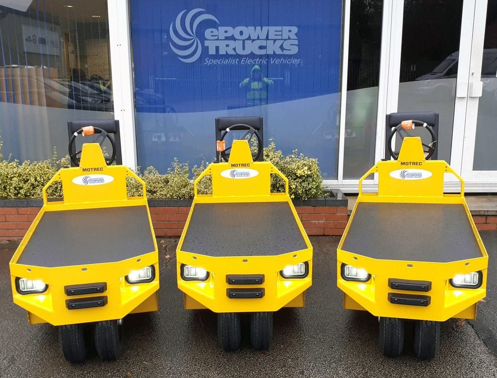 Three yellow Motrec stock chasers