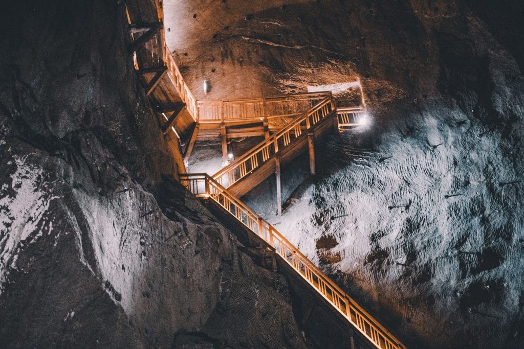 Cave walls with stairs