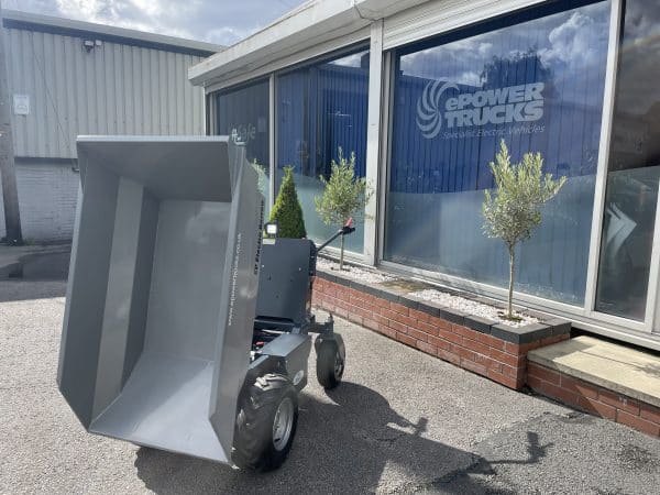 EP Electro Barrow in front of ePowerTrucks window